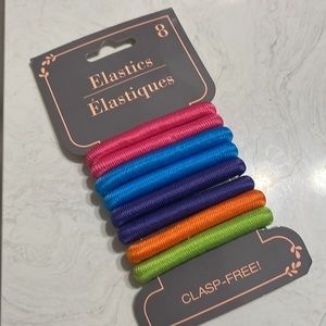 1 Pack/8pcs 🌟EXTRA THICK .5" inch wide clasp free elastic hair ties purple pink
